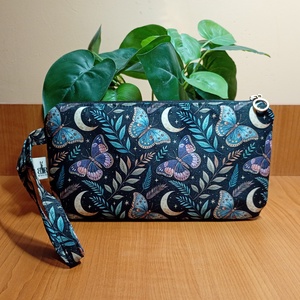 Két rekeszes pillangó és hold mintás neszeszer - táska & tok - neszesszer - Meska.hu