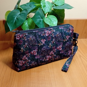 Koponyás-virágos mintás neszeszer, Táska & Tok, Neszesszer, Varrás, MESKA