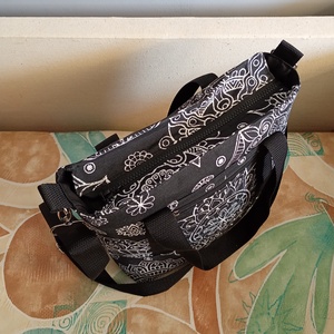 Fekete mandalamintás válltáska - táska & tok - kézitáska & válltáska - válltáska - Meska.hu