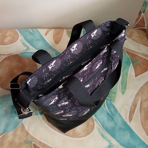 Fekete sünimintás válltáska - táska & tok - kézitáska & válltáska - válltáska - Meska.hu