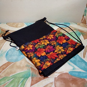 Őszi levélmintás tornazsák - táska & tok - hátizsák - tornazsák, gymbag - Meska.hu