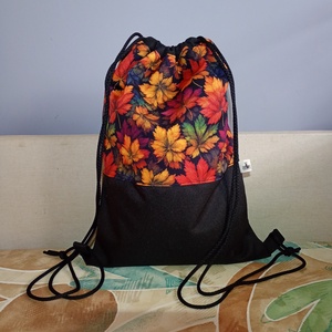 Őszi levélmintás tornazsák - Meska.hu