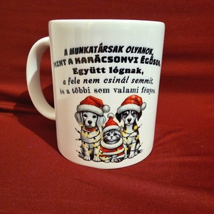 Poénos karácsonyi bögre, ha kedveled a munkatársaid - Meska.hu