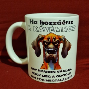 Vicces kutyás, kávésbögre, Google sem fog..., Otthon & Életmód, Konyhafelszerelés, tálalás, Tálalás, Bögre & Csésze, Decoupage, transzfer és szalvétatechnika, MESKA
