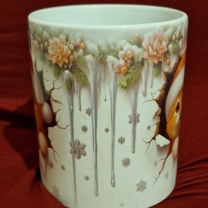 Karácsonyi cicás bögre - otthon & életmód - konyhafelszerelés, tálalás - tálalás - bögre & csésze - Meska.hu