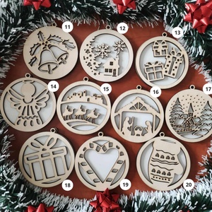 Lézervágott karácsonyfadísz 30 választható dizájn - karácsony - karácsonyi lakásdekoráció - karácsonyfadíszek - Meska.hu