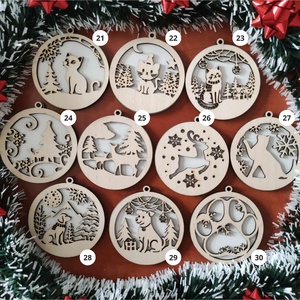 Lézervágott karácsonyfadísz 30 választható dizájn - karácsony - karácsonyi lakásdekoráció - karácsonyfadíszek - Meska.hu