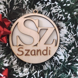 Névre szóló kezdőbetűs fadísz - karácsony - karácsonyi lakásdekoráció - karácsonyfadíszek - Meska.hu