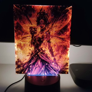 Inferno Tündér - Fantasy LED Gravírozott Plexi Kép - művészet - festmény - festmény vegyes technika - Meska.hu
