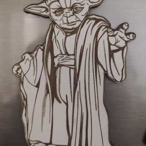 Yoda - Star Wars hűtőmágnes, Otthon & Életmód, Konyhafelszerelés, tálalás, Konyhai dekoráció, Hűtőmágnes, Famegmunkálás, Gravírozás, pirográfia, MESKA