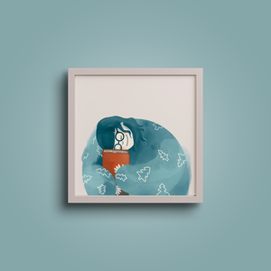 Téli olvasás print, Művészet, Grafika & Illusztráció, Digitális, Fotó, grafika, rajz, illusztráció, MESKA