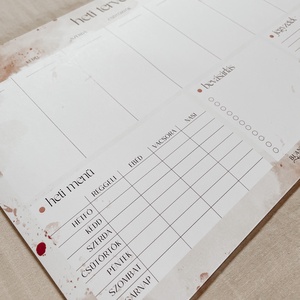 Heti tervező - heti menüvel és bevásárlólistával - otthon & életmód - papír, írószer - naptár & tervező - Meska.hu