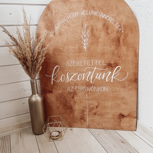 Boltíves esküvői köszöntő fatábla - esküvő - dekoráció - tábla & jelzés - Meska.hu