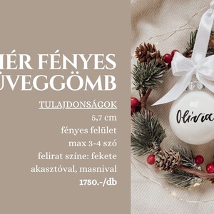 Egyedi feliratú karácsonyi üveggömb - fehér fényes - karácsony - karácsonyi lakásdekoráció - karácsonyfadíszek - Meska.hu