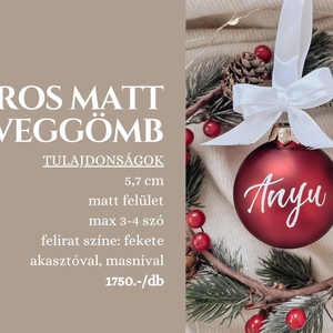 Egyedi feliratú karácsonyi üveggömb - piros matt - karácsony - karácsonyi lakásdekoráció - karácsonyfadíszek - Meska.hu