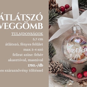 Egyedi feliratú karácsonyi üveggömb - átlátszó - karácsony - karácsonyi lakásdekoráció - karácsonyfadíszek - Meska.hu