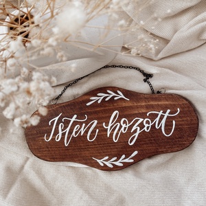 Isten hozott felirat - akasztós, Otthon & Életmód, Dekoráció, Ajtó- és ablak dekoráció, Ajtótábla, Fotó, grafika, rajz, illusztráció, Festett tárgyak, MESKA