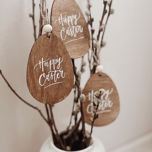 Húsvéti feliratok - tojás fatáblán - ünnepi díszek, dekorációk - húsvéti díszek és dekorációk - húsvéti tojásfadíszek - Meska.hu