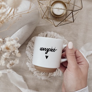 Egyedi feliratú kávés csésze - fehér, matt - Meska.hu