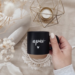 Egyedi feliratú kávés csésze - fekete, matt - Meska.hu