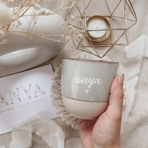 Kerámia bögrepohár - zöldes-szürkés szín - Meska.hu