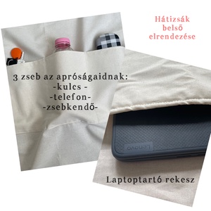 Virágos vízhatlan hátizsák S - táska & tok - laptoptáska, laptop hátizsák - Meska.hu