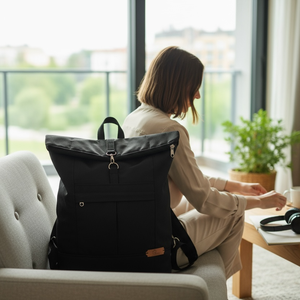 #HME2 Blaur fekete vízhatlan rolltop hátizsák , Táska & Tok, Laptoptáska, laptop hátizsák, , MESKA