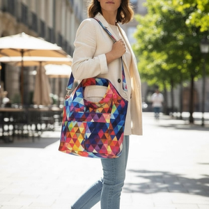 Blaur - szivárvány színű geometriai mintás válltáska / kézitáska #TG2, Táska & Tok, Kézitáska & válltáska, Válltáska, Varrás, MESKA