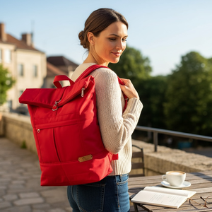 #HME3 Blaur piros vízhatlan rolltop hátizsák , Táska & Tok, Laptoptáska, laptop hátizsák, , MESKA