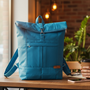 #HME12 Blaur türkizkék vízhatlan rolltop hátizsák , Táska & Tok, Laptoptáska, laptop hátizsák, , MESKA