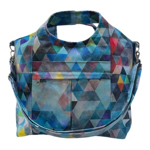 TG3 Blaur - türkiz geometriai mintás válltáska / kézitáska #TG2 - táska & tok - kézitáska & válltáska - válltáska - Meska.hu