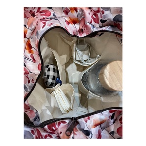 TV3 Blaur szürke rózsaszín virág mintás válltáska / kézitáska #TV2 - táska & tok - kézitáska & válltáska - válltáska - Meska.hu