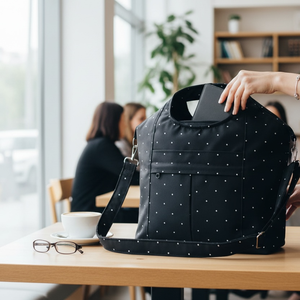 TM2 Blaur - Fekete fehér pöttyös válltáska / kézitáska #TG2, Táska & Tok, Kézitáska & válltáska, Válltáska, Varrás, MESKA