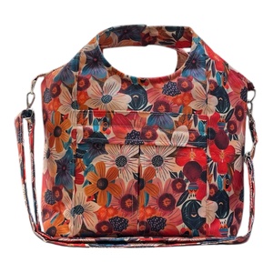TV4 Blaur - piros narancs türkiz virág mintás válltáska / kézitáska #TV2 - táska & tok - kézitáska & válltáska - válltáska - Meska.hu
