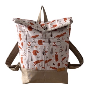 #HMA5 Blaur róka mintás vízhatlan rolltop hátizsák  - táska & tok - laptoptáska, laptop hátizsák - Meska.hu