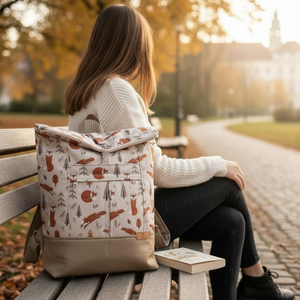 #HMA5 Blaur róka mintás vízhatlan rolltop hátizsák , Táska & Tok, Laptoptáska, laptop hátizsák, , MESKA