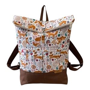 #HMA4 Blaur róka mintás vízhatlan rolltop hátizsák  - táska & tok - laptoptáska, laptop hátizsák - Meska.hu