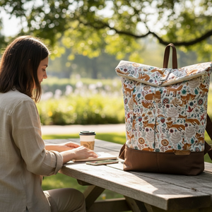 #HMA4 Blaur róka mintás vízhatlan rolltop hátizsák , Táska & Tok, Laptoptáska, laptop hátizsák, , MESKA