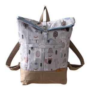 #HMA8 Blaur erdei állatok szürke maci vízhatlan rolltop hátizsák  - táska & tok - laptoptáska, laptop hátizsák - Meska.hu