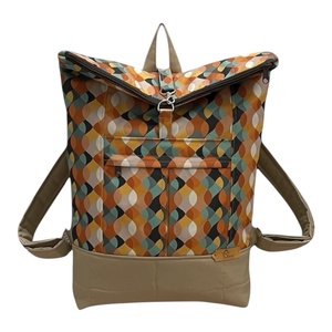 #HMM22 Blaur barna türkiz retro mintás vízhatlan rolltop hátizsák - táska & tok - laptoptáska, laptop hátizsák - Meska.hu