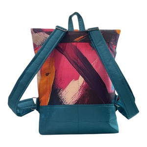 #HMM36 Blaur színes festett mintás vízhatlan rolltop hátizsák - táska & tok - laptoptáska, laptop hátizsák - Meska.hu