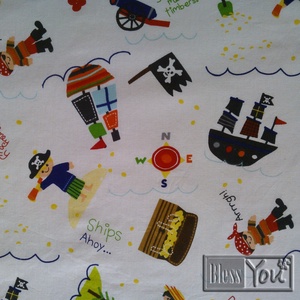 Zsófi részére - 70x160 cm Kalózok és kincsek - gumis lepedő kisfiúknak -  - Meska.hu