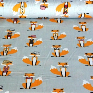 Lord Fox - rókás férfi textilzsebkendő, szürke és narancssárga színben - szépségápolás - egészségmegőrzés - Meska.hu