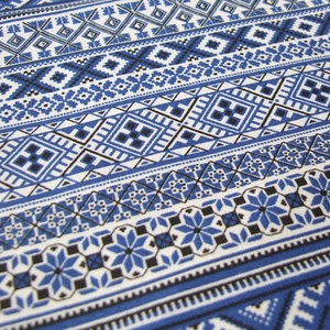 Skandináv kék csíkos textil szalvéta - 2 db - otthon & életmód - konyhafelszerelés, tálalás - Meska.hu