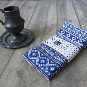 Skandináv kék csíkos textil szalvéta - 2 db - otthon & életmód - konyhafelszerelés, tálalás - Meska.hu