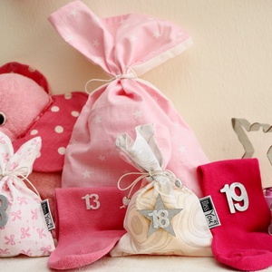 INGYEN POSTA! PINK, rózsaszín királylányos ADVENTI kalendárium, naptár kislányoknak - karácsony - adventi díszek - adventi naptár - Meska.hu