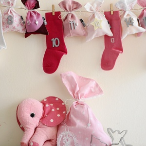 INGYEN POSTA! PINK, rózsaszín királylányos ADVENTI kalendárium, naptár kislányoknak - karácsony - adventi díszek - adventi naptár - Meska.hu