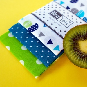 NYÁRI kavalkád zerowaste kiegészítő, zsebkendő - kiwi és türkiz - szépségápolás - kozmetikai ajándékcsomag - Meska.hu