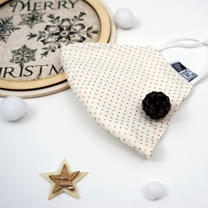 Ezüst hópelyhes elegáns szájmaszk - hópehely minta - ruha & divat - maszk, arcmaszk - női - Meska.hu