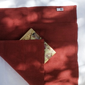 Lenvászon Furoshiki kendő, csomagolópapír helyett - 2 az 1-ben - otthon & életmód - papír, írószer - ajándékozás kellékei - ajándékzsák, csomagolás - Meska.hu